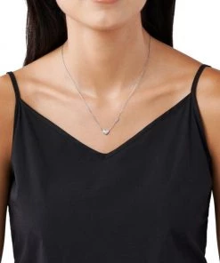 Michael Kors Premium Sterling Silver Cubic Zirconia Pavé Heart Pendant Necklace -Michael Kors Sales Shop unnamed file 1002