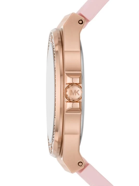 Michael Kors Mini Lennox Rose-Goldtone Stainless Steel, Crystal, & Silicone Strap Watch 4 Michael Kors Mini Lennox Rose-Goldtone Stainless Steel, Crystal, & Silicone Strap Watch - Image 4