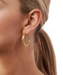 Michael Kors 14K-Gold-Plated Curb-Chain Hoop Earrings -Michael Kors Sales Shop unnamed file 1023