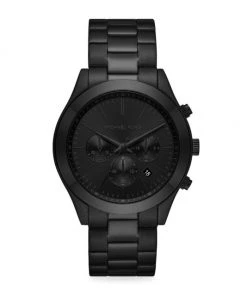 Michael Kors Slim Runway Chronograph Black Stainless Steel Watch