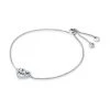 Michael Kors Sterling Silver & Cubic Zirconia Heart Monogram Charm Bracelet