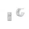 Michael Kors Premium Sterling Silver & Cubic Zirconia Logo Huggie Earrings