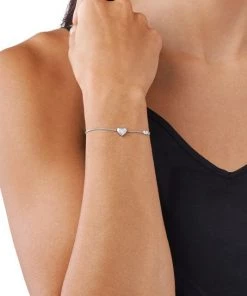 Michael Kors Premium Sterling Silver Cubic Zirconia Pavé Heart Slider Bracelet -Michael Kors Sales Shop unnamed file 1078