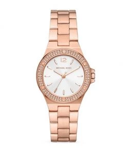 Michael Kors Mini Lennox Rose-Goldtone Stainless Steel & Crystal Bracelet Watch