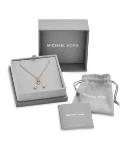 Michael Kors 14K-Gold-Plated & Cubic Zirconia Necklace & Earrings Set -Michael Kors Sales Shop unnamed file 1107
