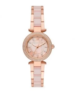 Michael Kors Parker Rose Goldtone Stainless Steel & Crystal Bracelet Watch