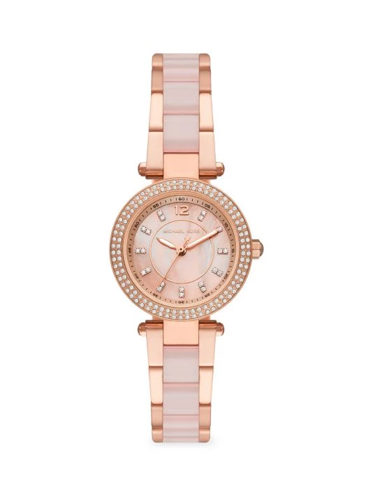 Michael Kors Parker Rose Goldtone Stainless Steel & Crystal Bracelet Watch 1 Michael Kors Parker Rose Goldtone Stainless Steel & Crystal Bracelet Watch