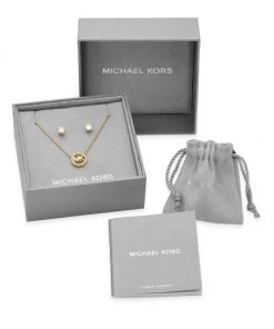 Michael Kors 14K-Gold-Plated & Cubic Zirconia Necklace & Earring Box Set -Michael Kors Sales Shop unnamed file 1145
