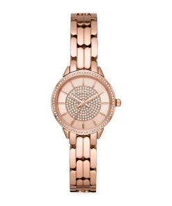 Michael Kors Allie Pavé Rose Goldtone Stainless Steel Bracelet Watch