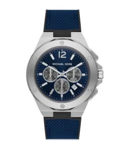 Michael Kors Lennox Chronograph Silicone-Strap Stainless Steel Watch