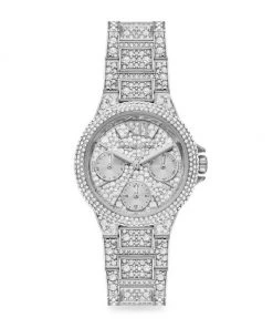 Michael Kors Camille Multifunction Silvertone Stainless Steel Pavé Watch