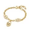 Michael Kors Premium 14K Gold-Plated, Mother-Of-Pearl & Crystal Heart Lock Bracelet