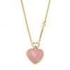 Michael Kors Premium 14K Gold-Plated, Rose Quartz & Cubic Zirconia Heart Locket Necklace