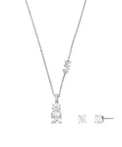 Michael Kors Sales Shop 16 Michael Kors Sterling Silver & Cubic Zirconia Necklace & Earrings Set