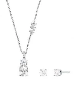 Michael Kors Sterling Silver & Cubic Zirconia Necklace & Earrings Set -Michael Kors Sales Shop unnamed file 1234