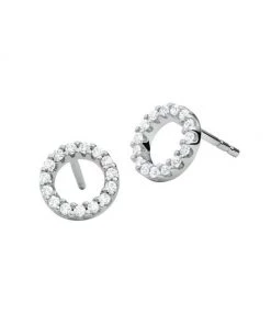 Michael Kors Sales Shop 8 Michael Kors Sterling Silver & Cubic Zirconia Circle Stud Earrings