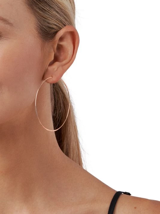 Michael Kors Whisper 14K-Rose-Gold-Plated Large Hoop Earrings 3 Michael Kors Whisper 14K-Rose-Gold-Plated Large Hoop Earrings - Image 3