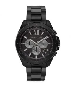 Michael Kors Brecken Black Stainless Steel Bracelet Chronograph Watch For Men