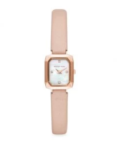 Michael Kors Alane Rose Goldtone Stainless Steel, Diamond & Blush Leather Watch