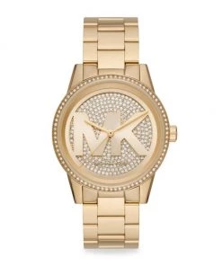 Michael Kors Ritz Pavé Dial & Stainless Steel Goldtone Stainless Steel Watch