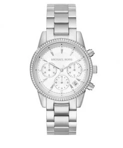 Michael Kors Ritz Studded Stainless Steel Chronograph Bracelet Watch MK6428