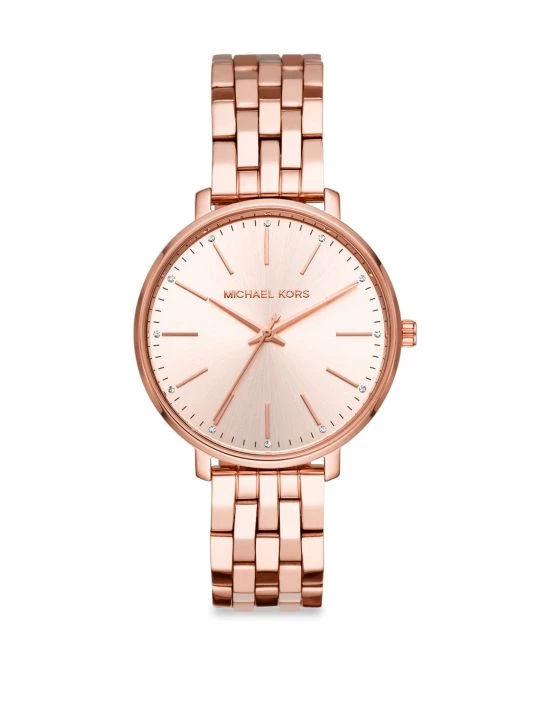 Michael Kors Pyper Three-Hand Rose Goldtone Stainless Steel Watch 1 Michael Kors Pyper Three-Hand Rose Goldtone Stainless Steel Watch
