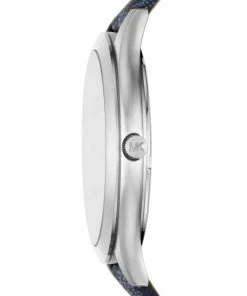 Michael Kors Slim Runway Monochrome Blue Logo-Strap Watch -Michael Kors Sales Shop unnamed file 140