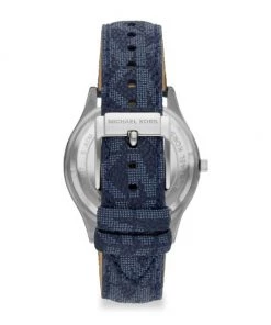 Michael Kors Slim Runway Monochrome Blue Logo-Strap Watch -Michael Kors Sales Shop unnamed file 141