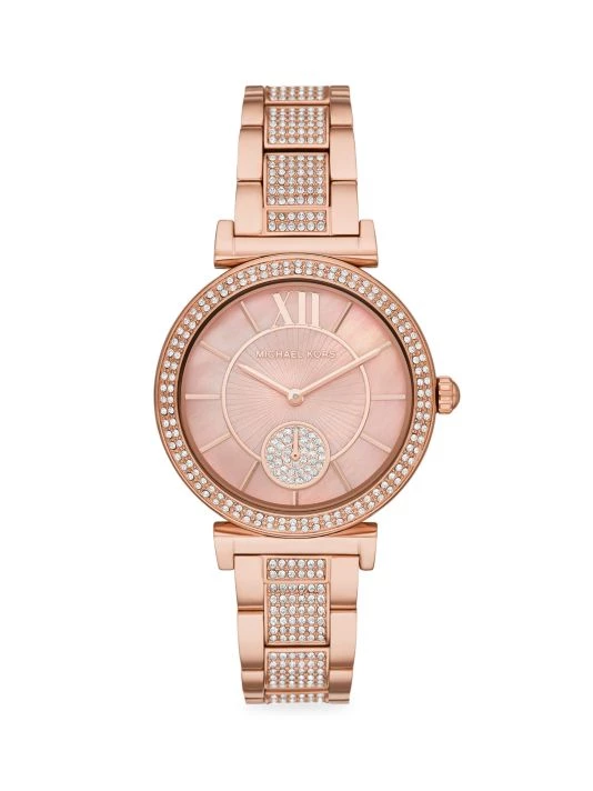 Michael Kors Abbey Rose Goldtone Stainless Steel & Pavé Bracelet Watch 1 Michael Kors Abbey Rose Goldtone Stainless Steel & Pavé Bracelet Watch
