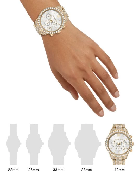 Michael Kors Layton Goldtone Stainless Steel & Glitz Bracelet Chronograph Watch 2 Michael Kors Layton Goldtone Stainless Steel & Glitz Bracelet Chronograph Watch - Image 2