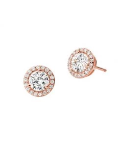 Michael Kors 14K-Rose-Gold-Plated & Cubic Zirconia Round Halo Stud Earrings