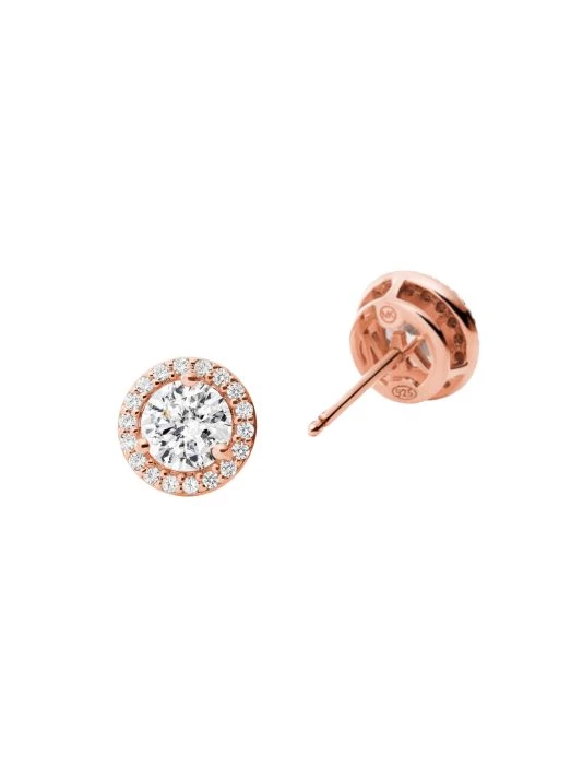 Michael Kors 14K-Rose-Gold-Plated & Cubic Zirconia Round Halo Stud Earrings 2 Michael Kors 14K-Rose-Gold-Plated & Cubic Zirconia Round Halo Stud Earrings - Image 2