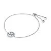 Michael Kors Sterling Silver & Cubic Zirconia Round Monogram Charm Bracelet