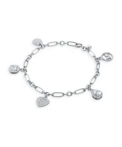 Michael Kors Sterling Silver & Cubic Zirconia Charm Bracelet