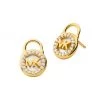Michael Kors Premium 14K Gold-Plated, Mother-Of-Pearl & Cubic Zirconia Lock Stud Earrings