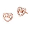 Michael Kors 14K-Rose-Gold-Plated & Cubic Zirconia Heart Monogram Stud Earrings