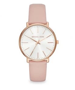 Michael Kors Pyper Rose Goldtone And Leather Strap Watch