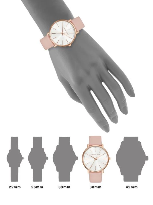 Michael Kors Pyper Rose Goldtone And Leather Strap Watch 2 Michael Kors Pyper Rose Goldtone And Leather Strap Watch - Image 2