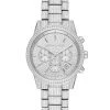 Michael Kors Ritz Pav&eacute; Stainless Steel Chronograph Watch