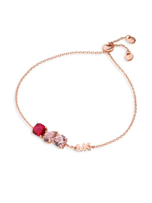 Michael Kors Premium 14K Rose-Gold-Plated & Nanogem Slider Bracelet 1 Michael Kors Premium 14K Rose-Gold-Plated & Nanogem Slider Bracelet