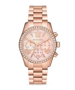 Michael Kors Lexington Lux Rose Goldtone & Crystal Chronograph Watch