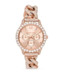 Michael Kors Layton Rose Goldtone & Crystal Multifunction Watch