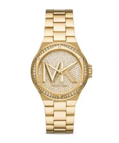 Michael Kors Lennox Three-Hand Goldtone Stainless Steel Watch