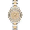 Michael Kors Liliane Two-Tone Stainless Steel & Crystal Bracelet Watch