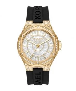 Michael Kors Lennox Goldtone, Crystal & Silicone Three-Hand Watch