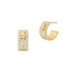 Michael Kors 14K-Gold-Plated & Cubic Zirconia Monogram Logo Huggie Hoop Earrings
