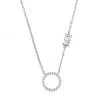 Michael Kors Sterling Silver & Cubic Zirconia Circle Pendant Necklace