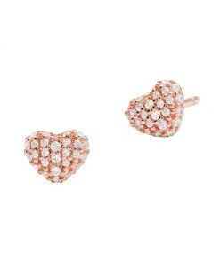 Michael Kors 14K-Rose-Gold-Plated & Cubic Zirconia Heart Stud Earrings