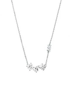 Michael Kors Premium Sterling Silver & Cubic Zirconia Cluster Necklace
