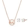 Michael Kors Premium 14K Rose Goldplated Cubic Zirconia Necklace & Earrings Set